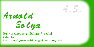 arnold solya business card